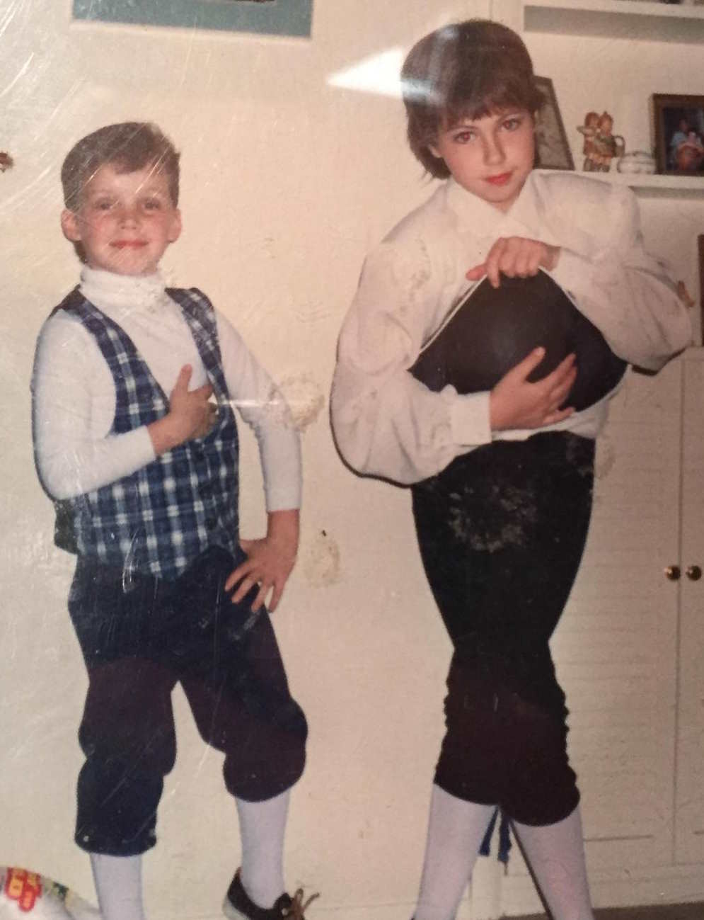 Ian Harding with his sister in childhood